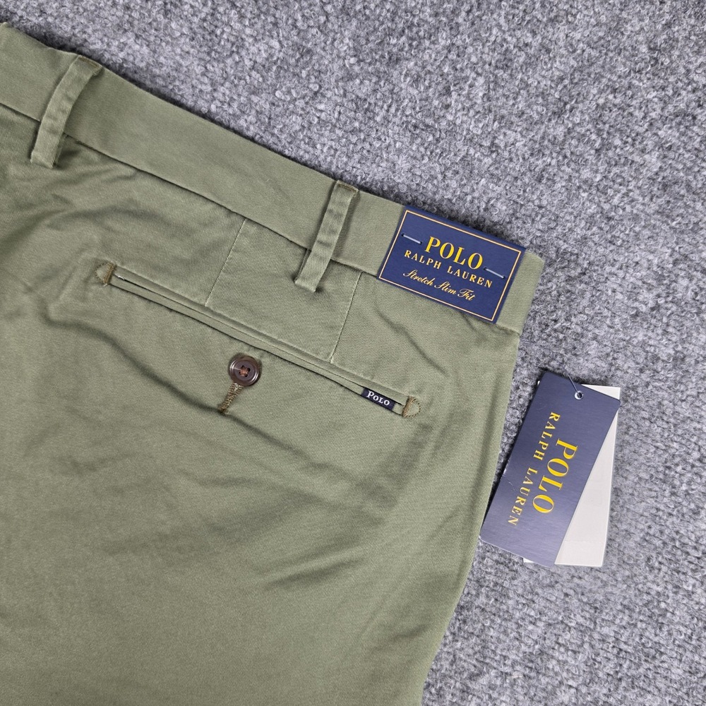 Polo Ralph Lauren Chinos Mens 40x30 Olive Green Stretch Slim Fit Pants NWT